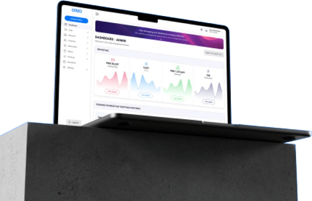 order management system laptop mockup