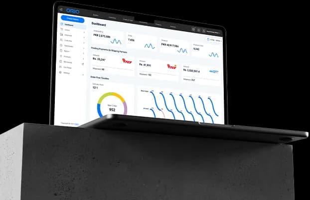 order management system laptop mockup