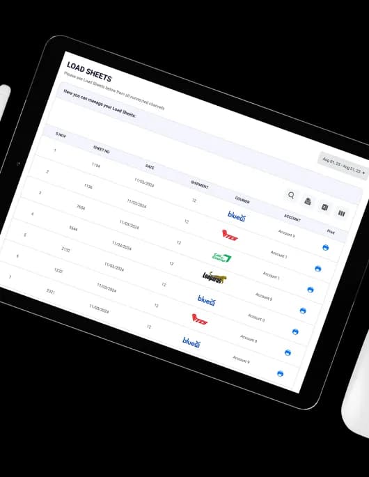Load sheet and bulk CN printing on Orio OMS